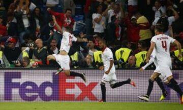 Gameiro celebrates after levelling the tie.