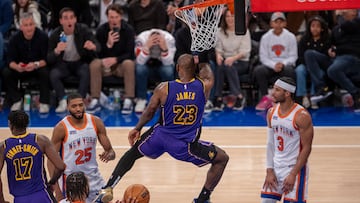 LeBron James, durante un partido con los Lakers en el Madison.