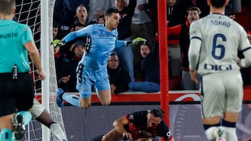 Herrera durante el partido de ayer en Son Moix.