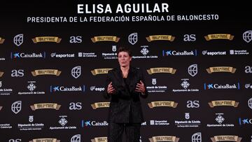 Elisa Aguilar, presidenta de la FEB, en la gala del Hall of Fame del baloncesto español.