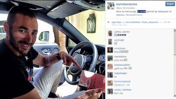 Benzema publica una foto con su carnet de conducir