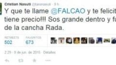 Falcao felicita a Nasuti por el título de la Liga Águila