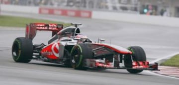 El piloto de Fórmula Uno Jenson Button, durante la tercera sesión de entrenamientos libres del Gran Premio de F1 de Canadá en el Circuito Gilles Villeneuve en Montreal