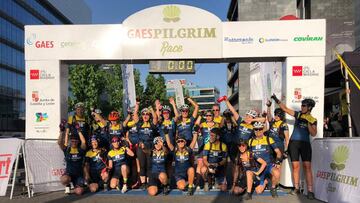 GRAF6666. MADRID, 30/06/2019.- La caravana ciclista de la Gaes Pilgrim Race ha puesto rumbo a Santiago de Compostela, meta de una carrera que parte desde Madrid con 150 corredores y a lo largo de siete etapas, hasta el domingo 6 de julio, recorrer&aacute; m&aacute;s de 600 kil&oacute;metros. Un a&ntilde;o m&aacute;s, la Pilgrim Race colabora con el programa &#039;Universo Mujer&#039;, del Consejo Superior de Deportes, para promover el desarrollo de la mujer y su evoluci&oacute;n personal dentro de la sociedad a trav&eacute;s de los valores del deporte femenino. EFE/David Ramiro