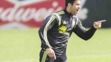 Diego Costa brilla en el primer entrenamiento de la Selección