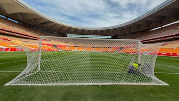 Detalle del Estadio de la Cartuja tras la finalización de las obras , a 21 de abril de 2025 en Sevilla (Andalucía, España). El presidente de la Junta de Andalucía, Juanma Moreno, ha visitado el estadio de la Cartuja, donde el próximo sábado 26 se disputa la final de la Copa del Rey de Fútbol entre el Real Madrid y el Barcelona FC.
21 ABRIL 2025
María José López / Europa Press
21/04/2025