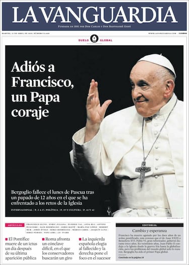 Las portadas de todo el mundo lloran la muerte del papa Francisco