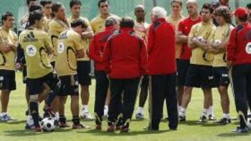 <strong>CONFIANZA.</strong> Luis Aragonés podría disponer ante Italia el mismo once que disputaron los partidos ante Rusia y Suecia.