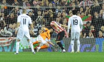 Llorente fue el protagonista del último triunfo del Athletic ante el Madrid en el viejo San Mamés. Marcó en el minuto 2 de gran cabezazo. También fue el último gol encajado por Casillas en el estadio en el que debutó el 12-09-1999.