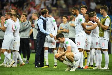 Los ingleses desolados tras la eliminación.
