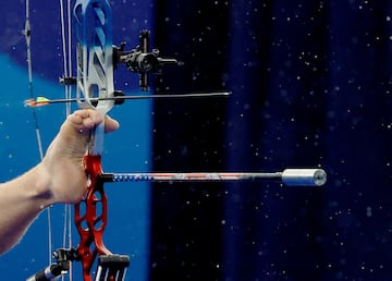 Matt Stutzman, arquero estadounidense, durante la competición de tiro con arco.