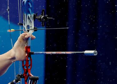 Matt Stutzman, arquero estadounidense, durante la competición de tiro con arco.