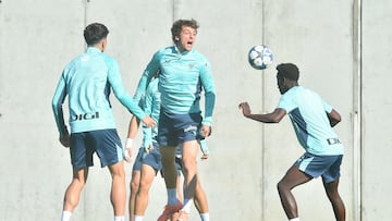 Unai Gómez durante un entrenamiento.