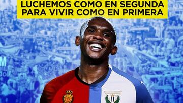 El Leganés usa a Eto’o para su ‘cartel-arenga’ ante el Mallorca