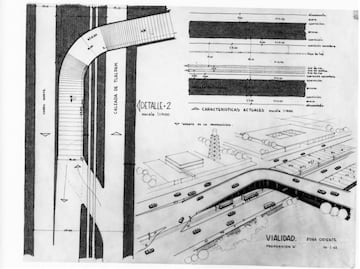 Propuesta inicial del paso vehicular elevado sobre Calzada de Tlalpan, en el acceso nororiente.