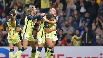 during the game America vs Tigres UANL, corresponding to Semifinal first leg round match of Torneo Apertura Grita Mexico A21 of the Liga BBVA MX Femenil, at Azteca Stadium, on December 10, 2021.
<br><br>
durante el partid