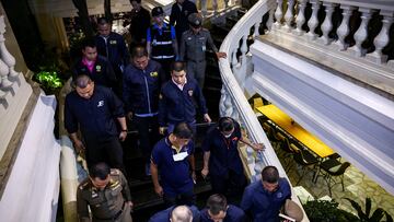 Central Investigation Bureau (CIB) officials visit the Grand Hyatt Erawan Hotel, where it is believed that at least 6 people have been reported dead, in Bangkok, Thailand, July 16, 2024. REUTERS/Chalinee Thirasupa