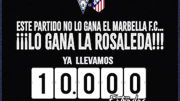 Altísima demanda para el Marbella-Atlético de Copa