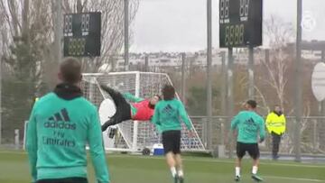 Cristiano repitió el gol de chilena en el entrenamiento
