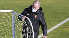 Juan Ignacio Mart&iacute;nez, durante un entrenamiento con el Real Zaragoza.