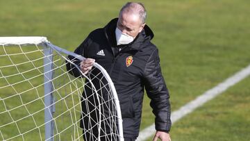 Juan Ignacio Martínez, durante un entrenamiento con el Real Zaragoza.