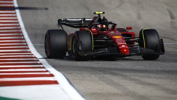 Sainz, con el Ferrari en Austin.