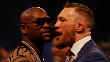 Boxing - Floyd Mayweather & Conor McGregor Press Conference - London, Britain - July 14, 2017 Floyd Mayweather and Conor McGregor during the press conference Action Images via Reuters/Paul Childs