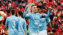 Iago Aspas celebra el gol anotado en Mallorca.