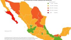 Mapa, muertes y casos de coronavirus en México por estados hoy 13 de noviembre