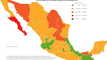 Mapa, muertes y casos de coronavirus en México por estados hoy 12 de noviembre