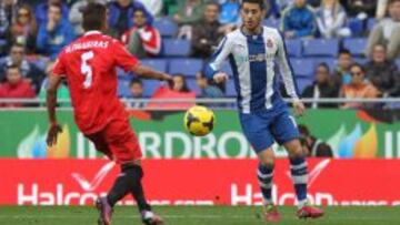 Pizzi, en un partido en el Espanyol, donde juega cedido.