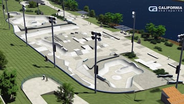 Recreaci&oacute;n 3D del Lauridsen Skatepark, en Des Moines (Iowa, Estados Unidos).