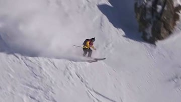 Abel Moga esquiando en el Vaciver (Baqueira Beret) durante la primera prueba del Freeride World Tour en Espa&ntilde;a. 