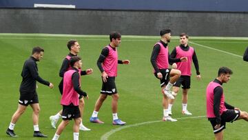 Entrenamiento del M&aacute;laga.