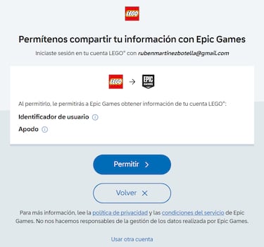 Cómo conseguir una skin gratis en Fortnite vinculando tus cuentas de LEGO y Epic Games