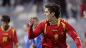 Stevan Jovetic celebra un gol conseguido con su selecci&oacute;n, Montenegro.