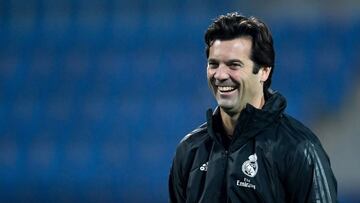 Solari, durante un entrenamiento del Real Madrid.