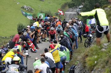 Alberto Contador durante la subida.