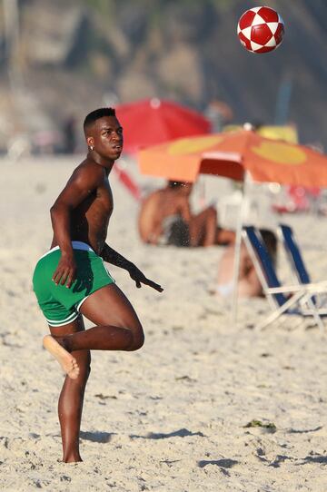 Vinicius having holiday fun on the Rio beaches