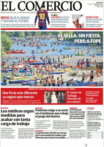 La salida de Messi, en las portadas de los periódicos de medio mundo