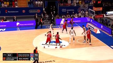 Un final de Hollywood con un triple de no creer: vean los 24" últimos del CSKA - Real Madrid