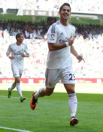 Alegría de Isco tras marcar el primer gol.