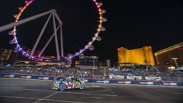 Ken Block durante una exhibición en Las Vegas.