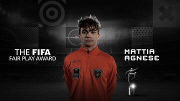 Mattia Agnese, futbolista del Ospedaletti Calcio, premio FIFA Fair Play 2020. Salvó la vida a un jugador un rival durante el partido que medía a su equipo y al Cairese.
