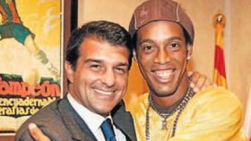 <b>INCERTIDUMBRE. </b>Laporta no terminó de aclarar que el futuro de Ronaldinho esté ligado al Barça.