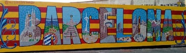El mural que derriba muros en Barcelona es de trazo argentino