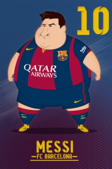 Los jugadores del Barcelona al más puro estilo de Botero