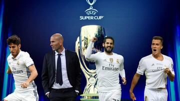 Marco Asensio, Zinedine Zidane, Isco y Lucas Vázquez.