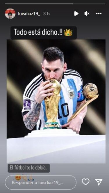 Luis Díaz se rinde a Messi: “El fútbol te lo debía”