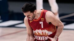 Facundo Campazzo, base de Denver Nuggets, durante su partido contra Portland Trail Blazers.